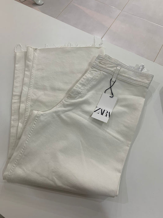 Calça Jeans Pantalona Off White - Zara